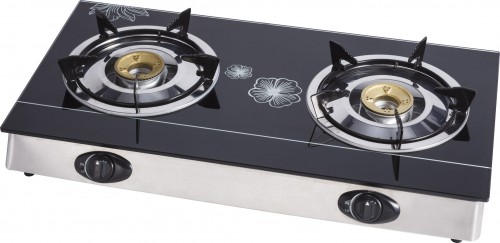 MH-G217 Tempered Glass Top Double Burners stove
