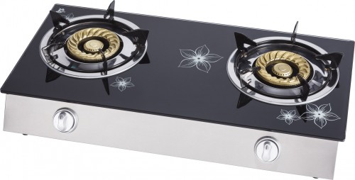 MH-G226 Tempered Glass Top Double Burners stove